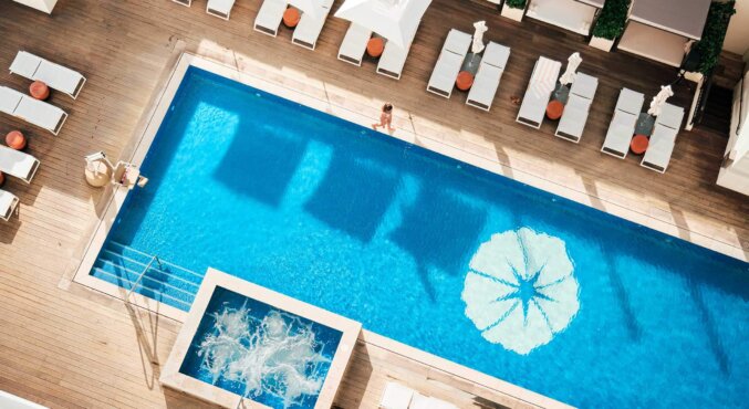 overhead view of pool at Halepuna